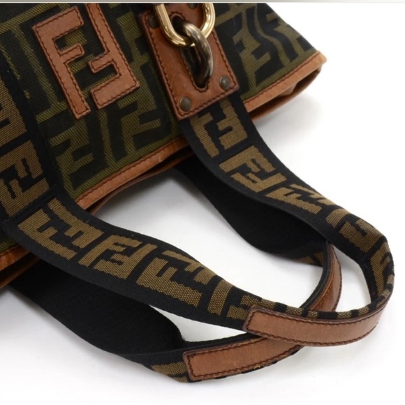 FENDI FF ZUCCA NYLON & LEATHER MINI PADLOCK TOTE BAG - Picture 3 of 9